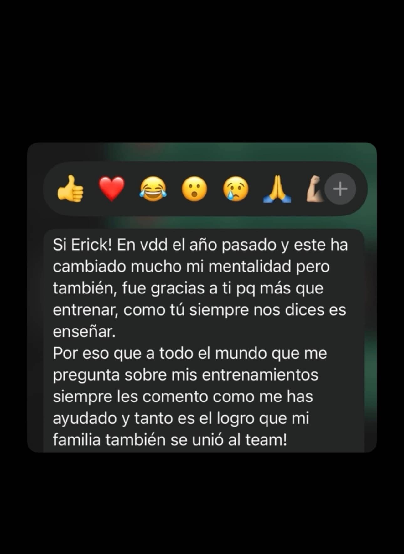 Testimonio de cliente sobre transformación física con Fit By Erick.